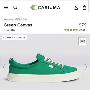 Cariuma Green Low Oca Canvas Sneakers Size 8